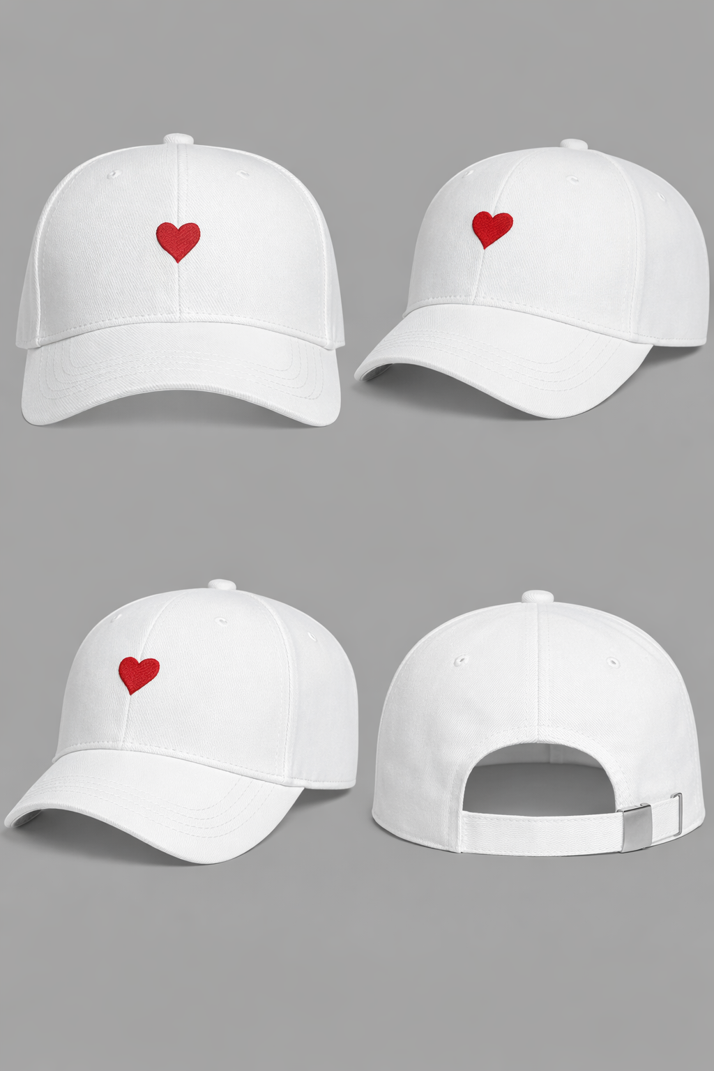 Minimal Heart Pop-Out Embroidered Cap