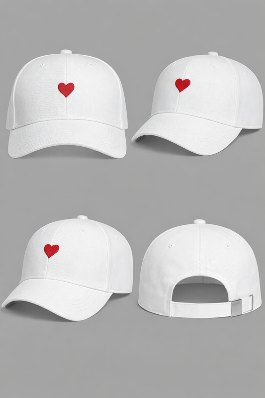 Minimal Heart Pop-Out Embroidered Cap