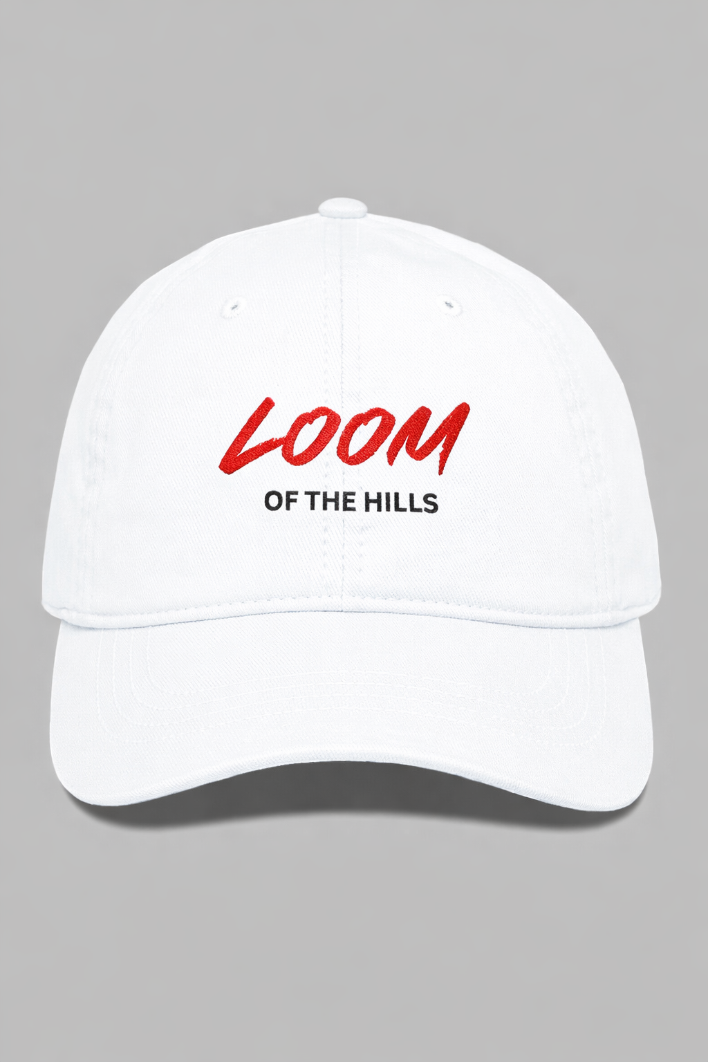 LOOM OF THE HILLS – Mountain Emblem Embroidered Cap