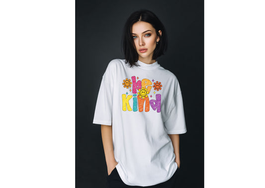 LOOM OF THE HILLS Be Kind Smiley Graphic T-Shirt – Positive Vibes Edition